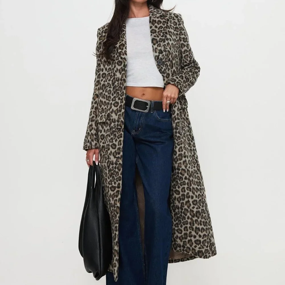 PRINCESS POLLY LEOPARD TRENCH COAT - Picture 2 of 4
